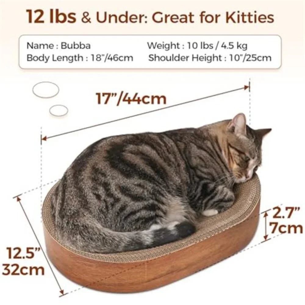 Cat Scratcher Bed Indoor Cats Cardboard Scratch Pad Oval Kitten Furniture Protec